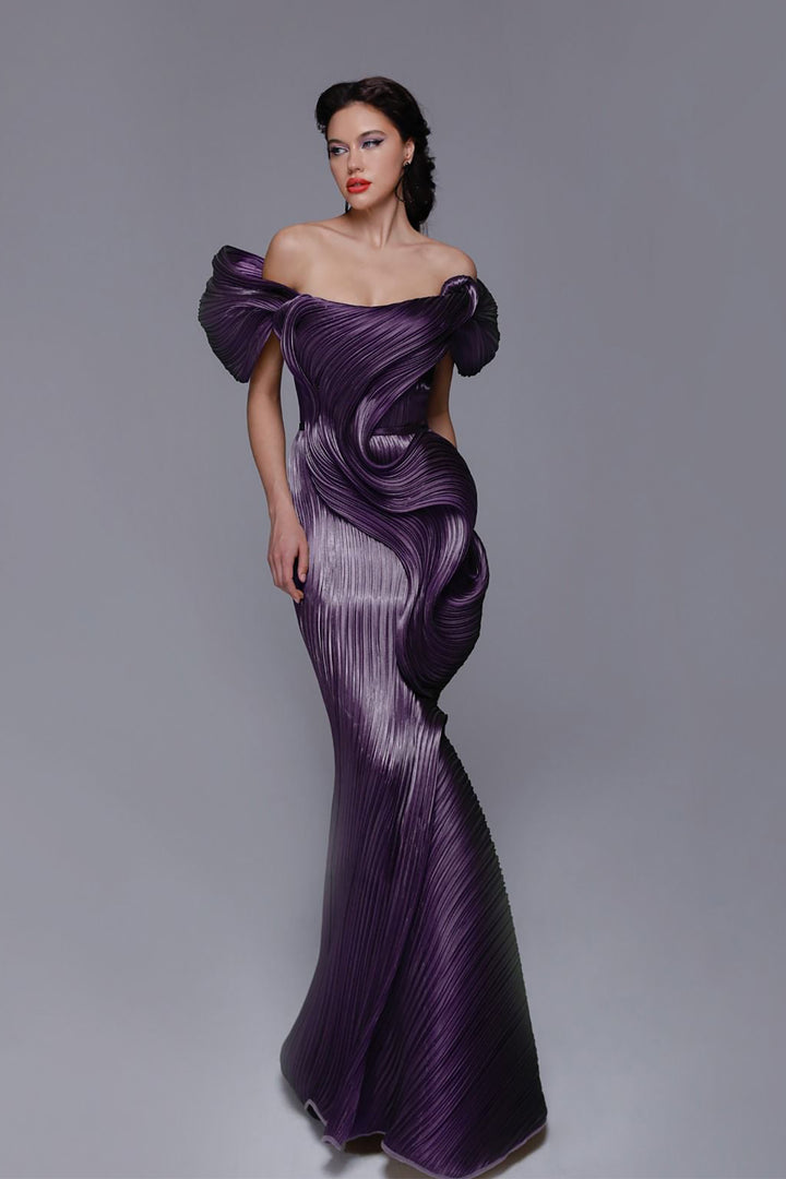 Strapless Mermaid Dress with Drapes