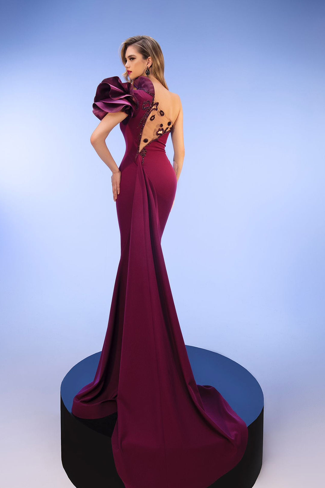 Asymmetrical Mermaid Dress with Tassels