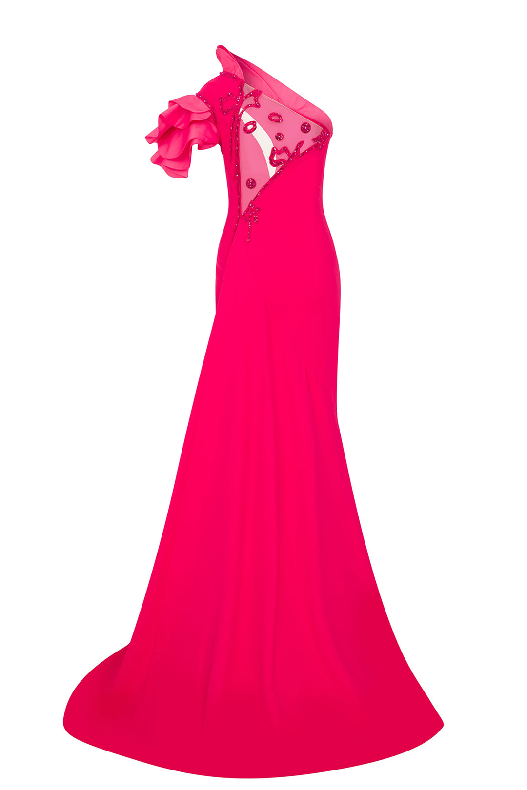 Asymmetrical Mermaid Dress with Tassels