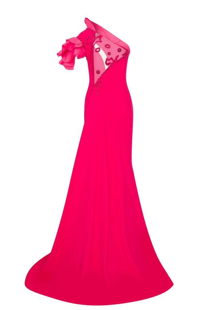 Asymmetrical Mermaid Dress with Tassels