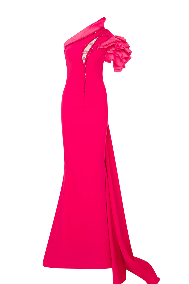 Asymmetrical Mermaid Dress with Tassels