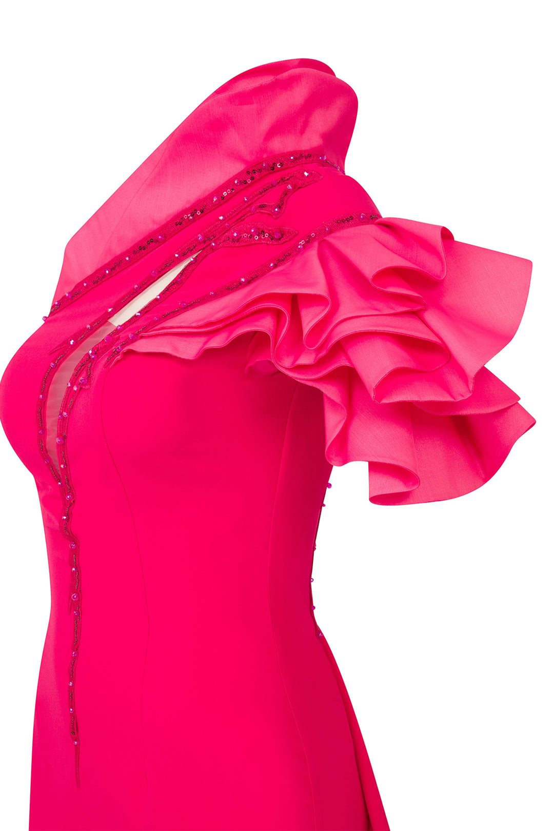 Asymmetrical Mermaid Dress with Tassels