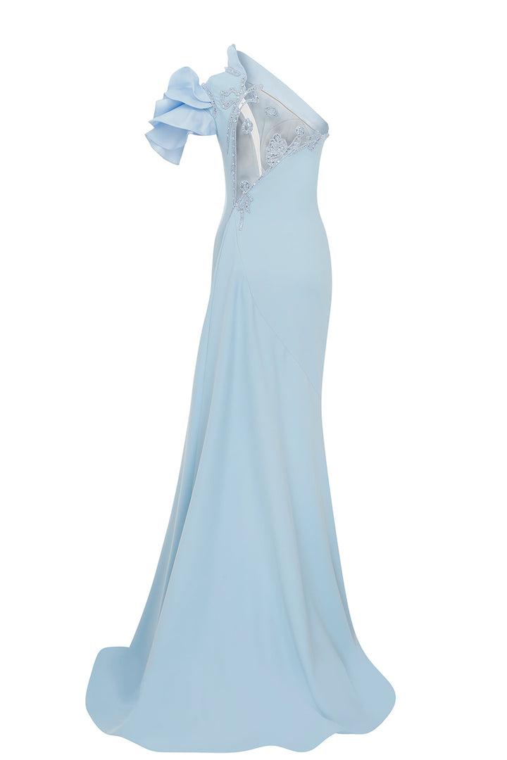 Asymmetrical Mermaid Dress with Tassels