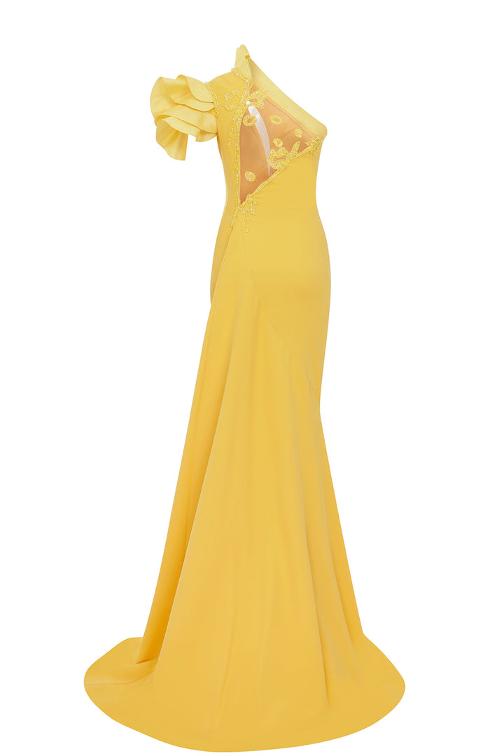 Asymmetrical Mermaid Dress with Tassels