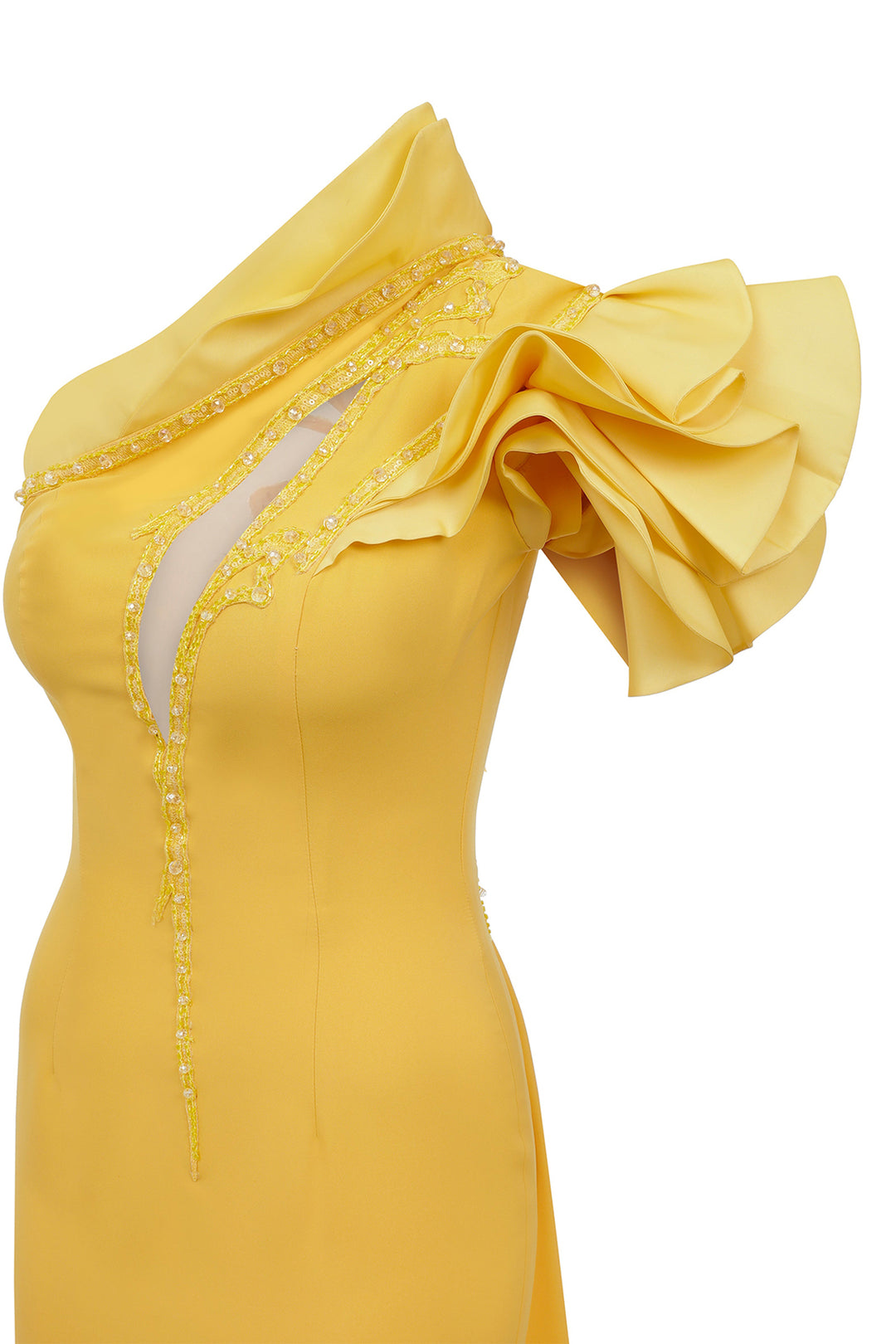 Asymmetrical Mermaid Dress with Tassels