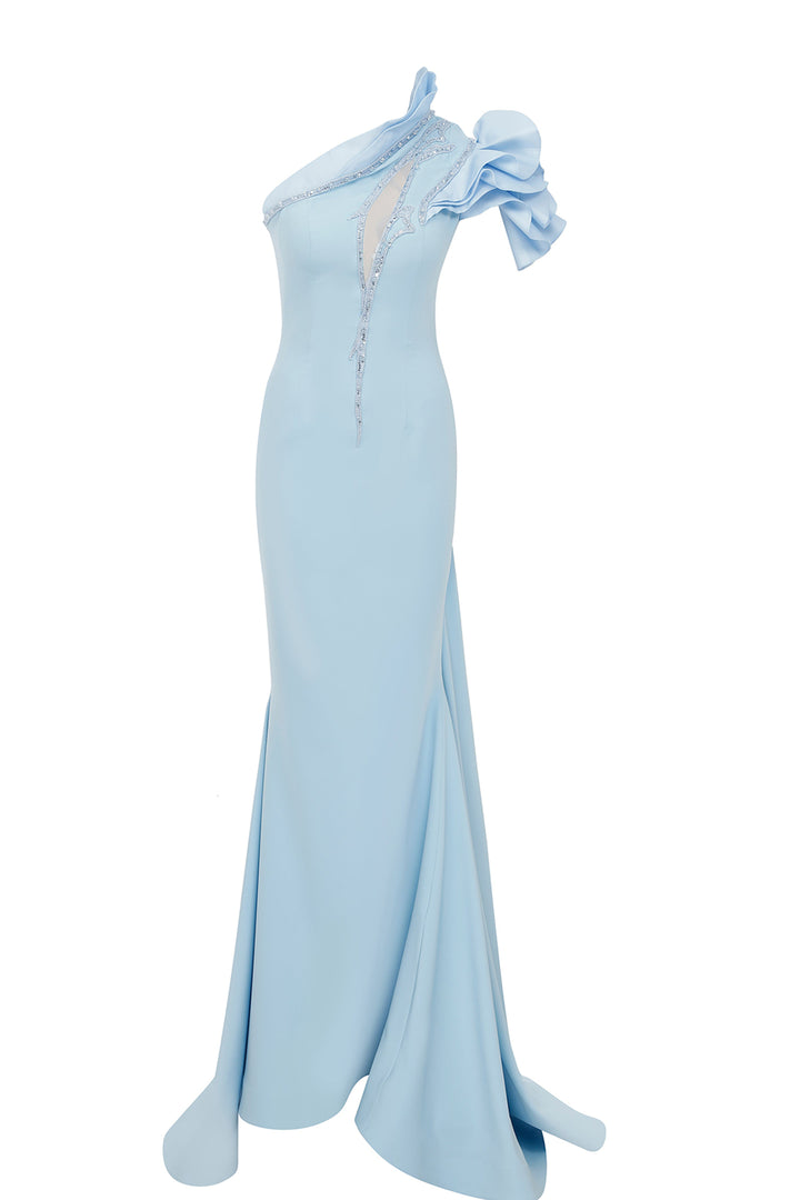 Asymmetrical Mermaid Dress with Tassels