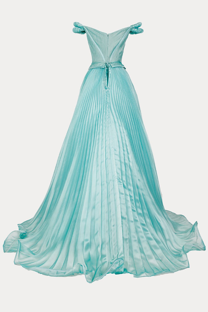 Strapless Roman Chiffon Dress with Corset