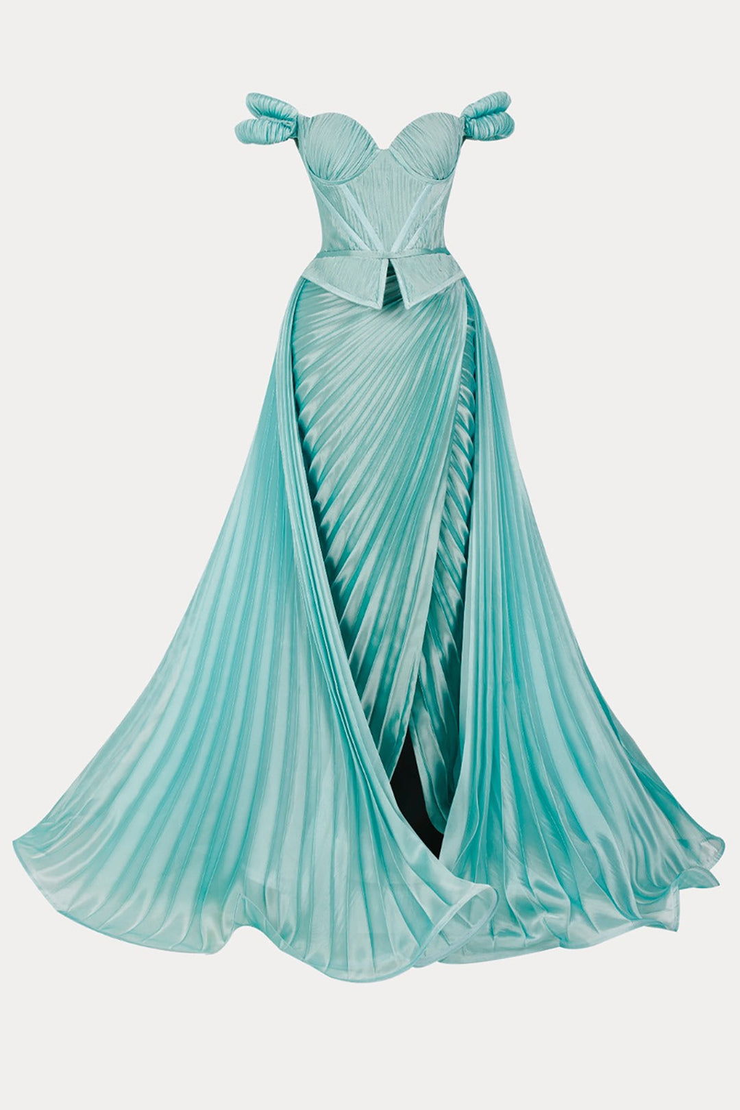 Strapless Roman Chiffon Dress with Corset