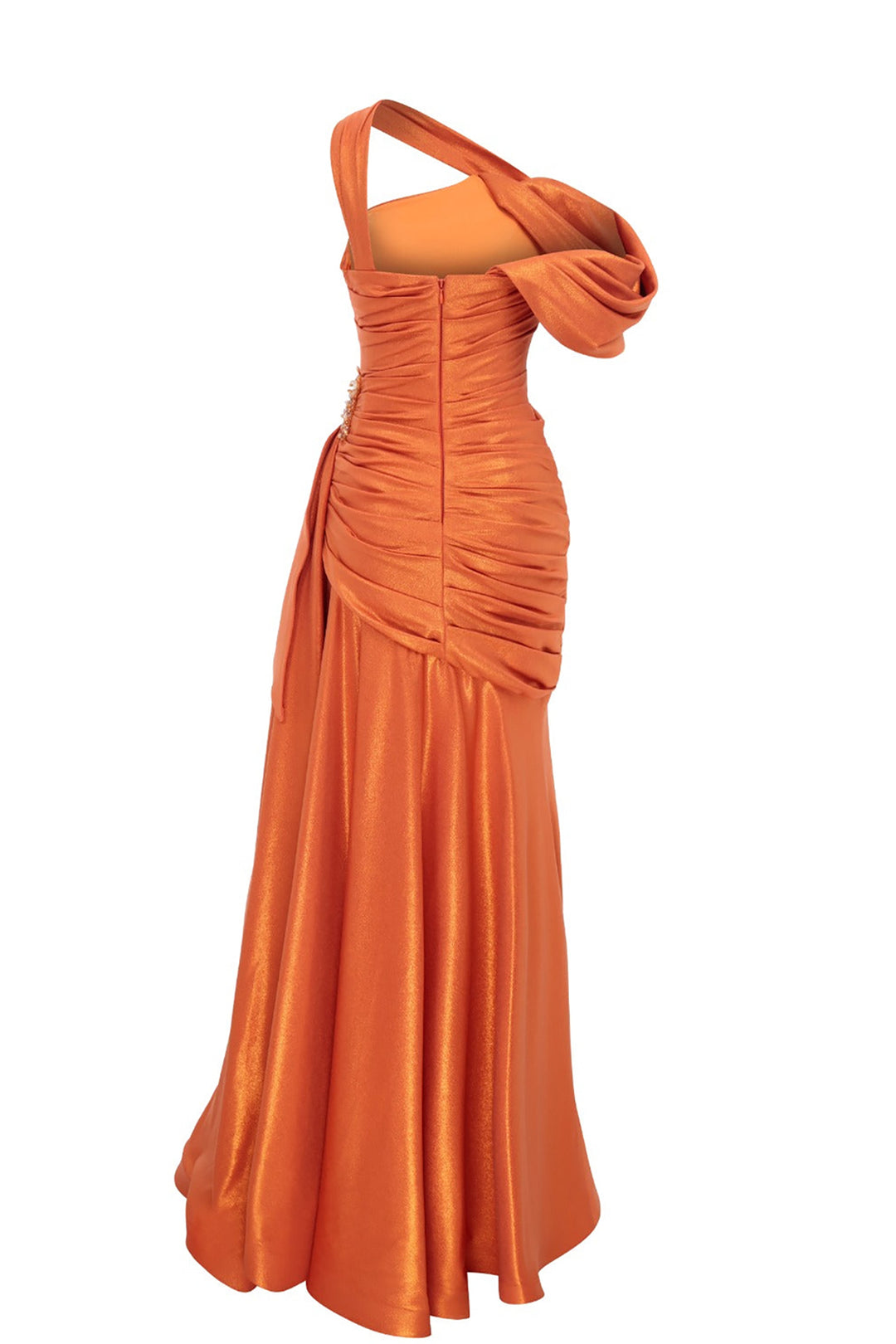 Mermaid Draped Off-The-Shoulder Dress