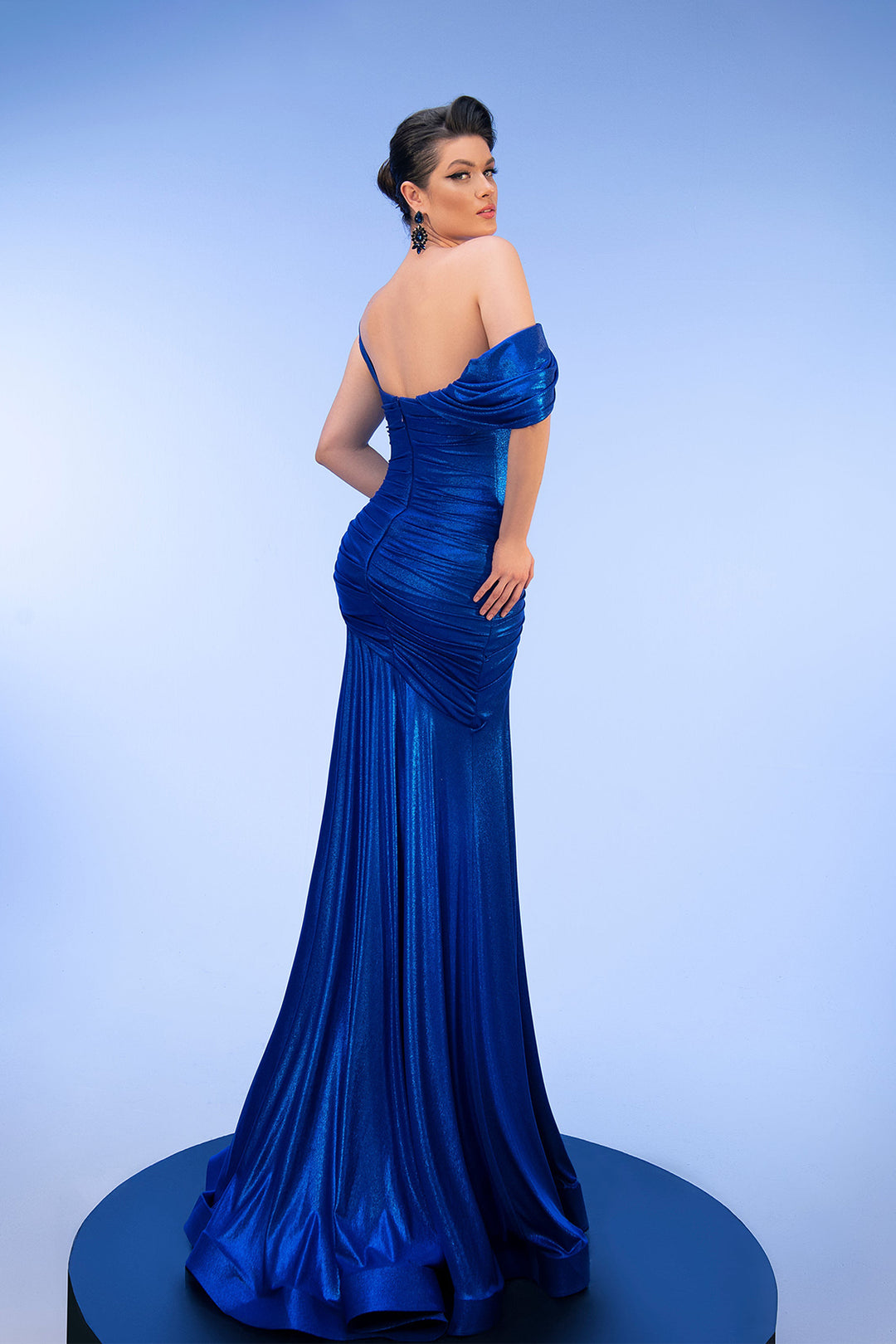 Mermaid Draped Off-The-Shoulder Dress