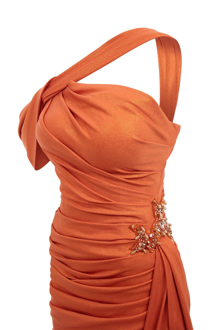 Mermaid Draped Off-The-Shoulder Dress