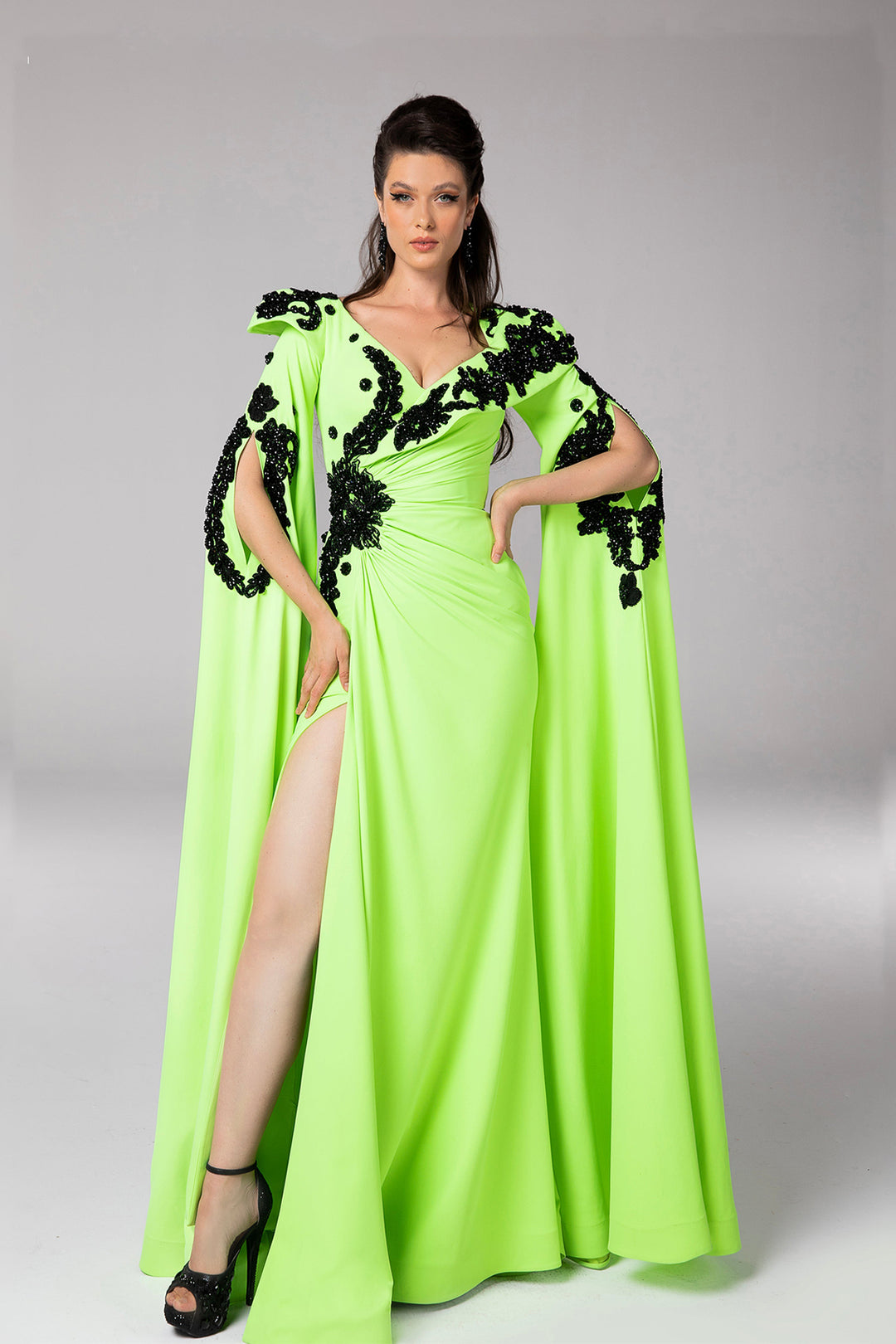 Beaded Crepe Dress main image 1