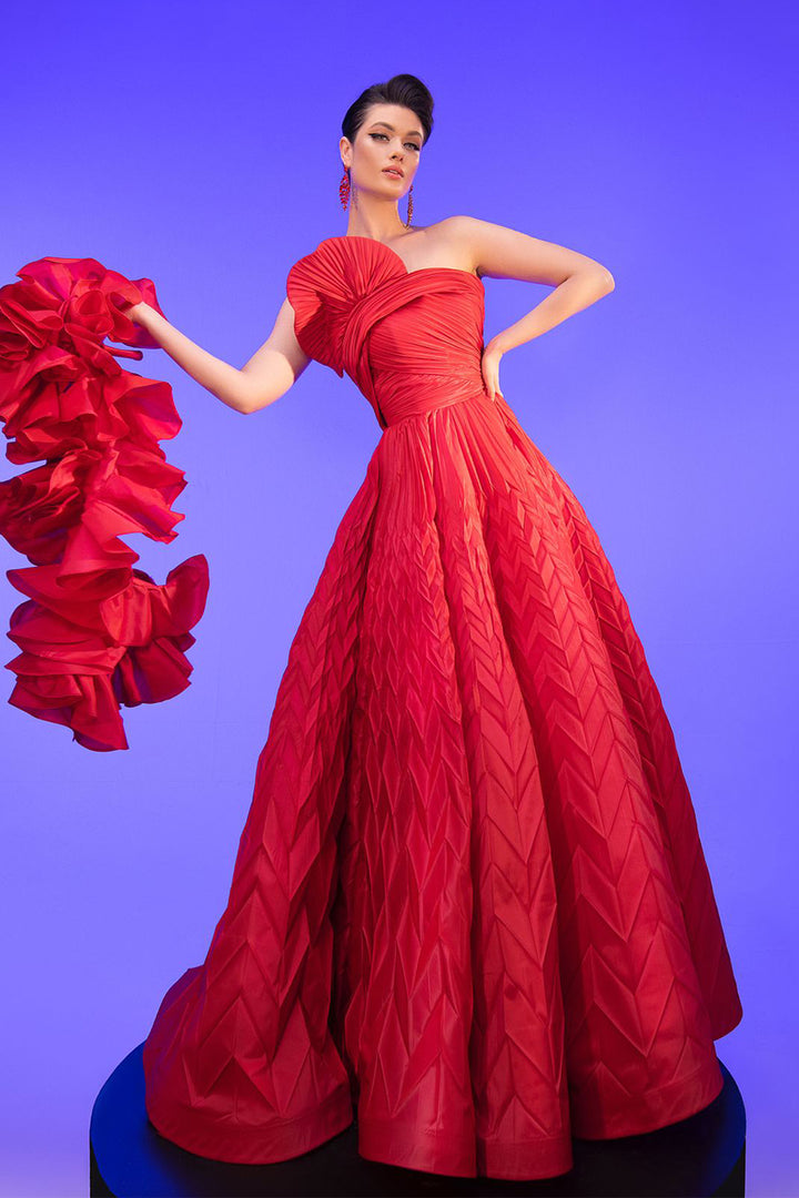 A-line Dress Strapless with Draped Bust