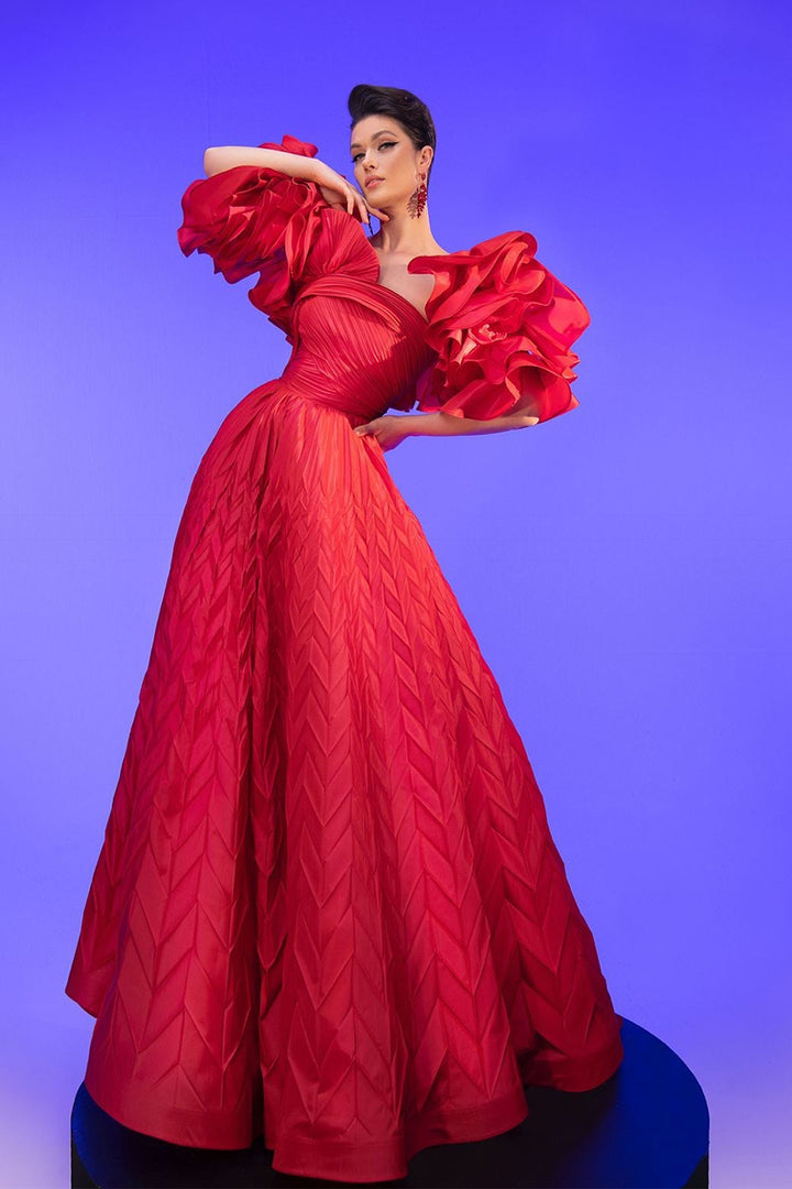 A-line Dress Strapless with Draped Bust