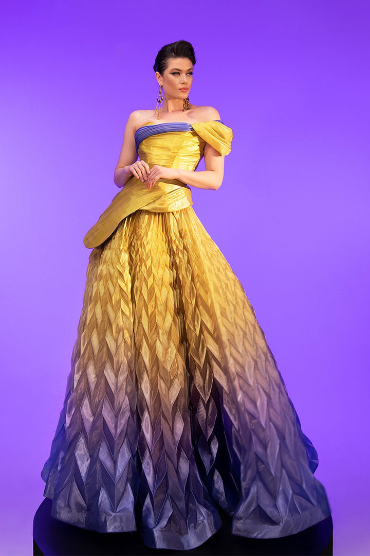 Chantagne Strapless Corset with Plissé Skirt