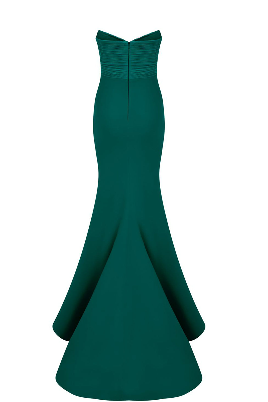 Crepe And Organza Strapless V-Neckline Cape