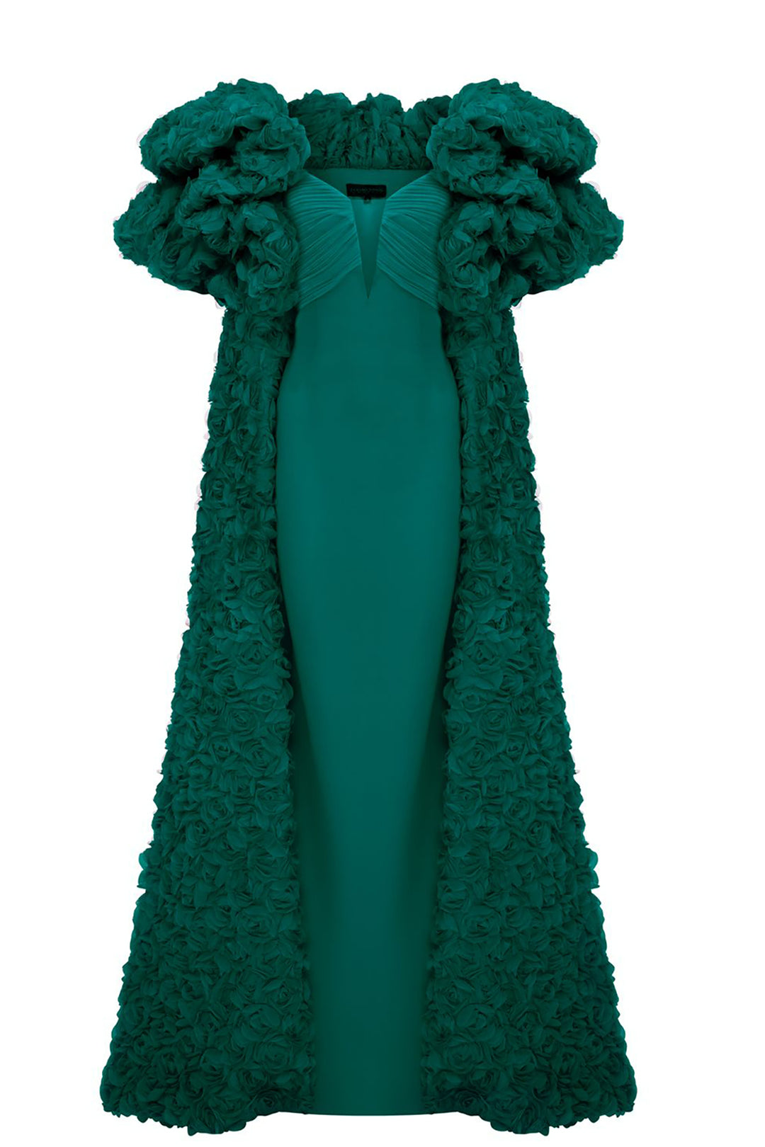 Crepe And Organza Strapless V-Neckline Cape