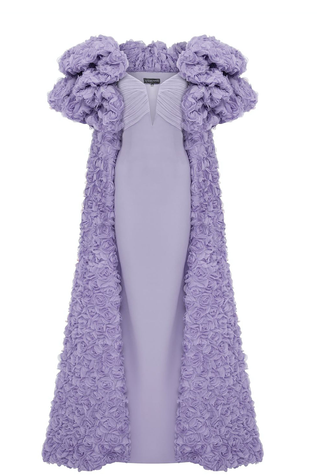 Crepe And Organza Strapless V-Neckline Cape