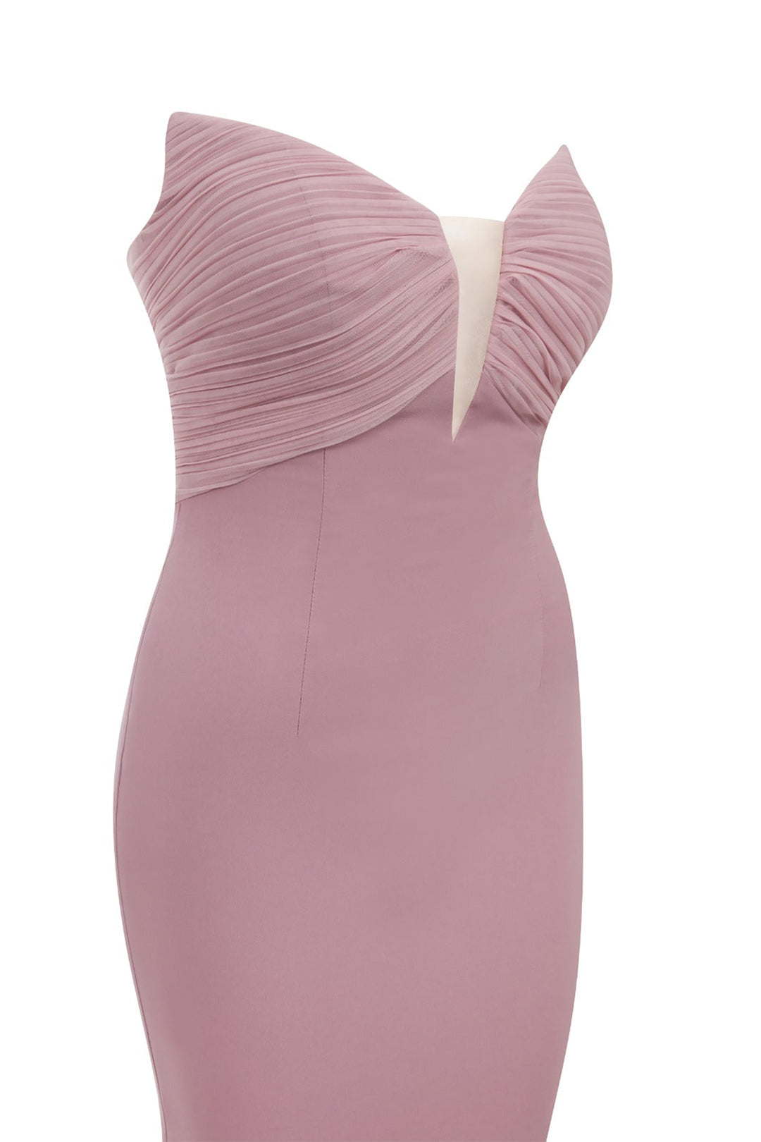 Crepe And Organza Strapless V-Neckline Cape