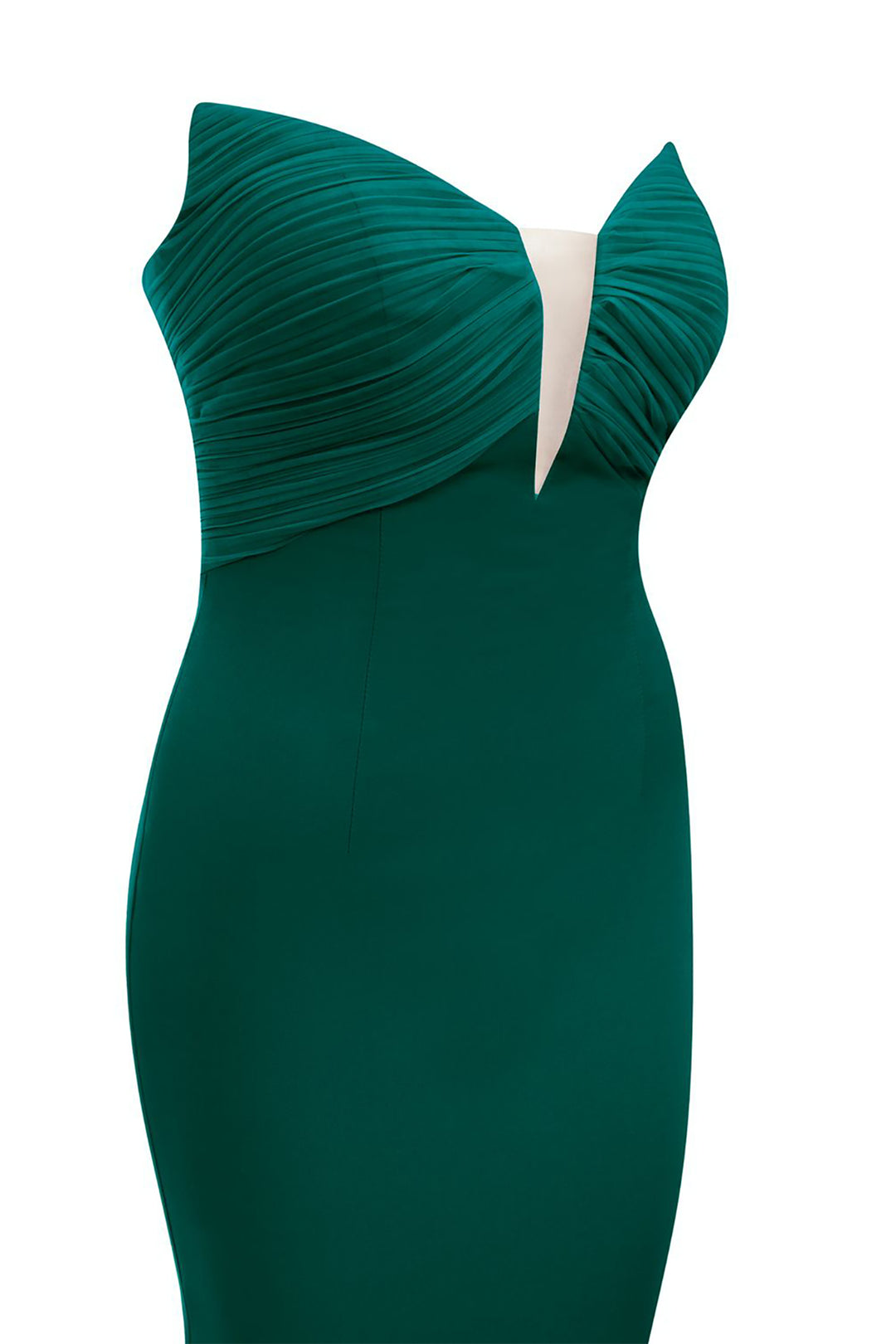 Crepe And Organza Strapless V-Neckline Cape