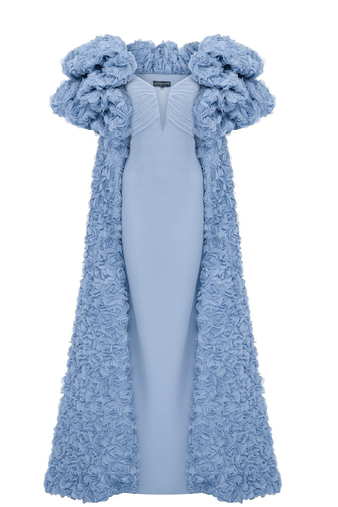 Crepe And Organza Strapless V-Neckline Cape