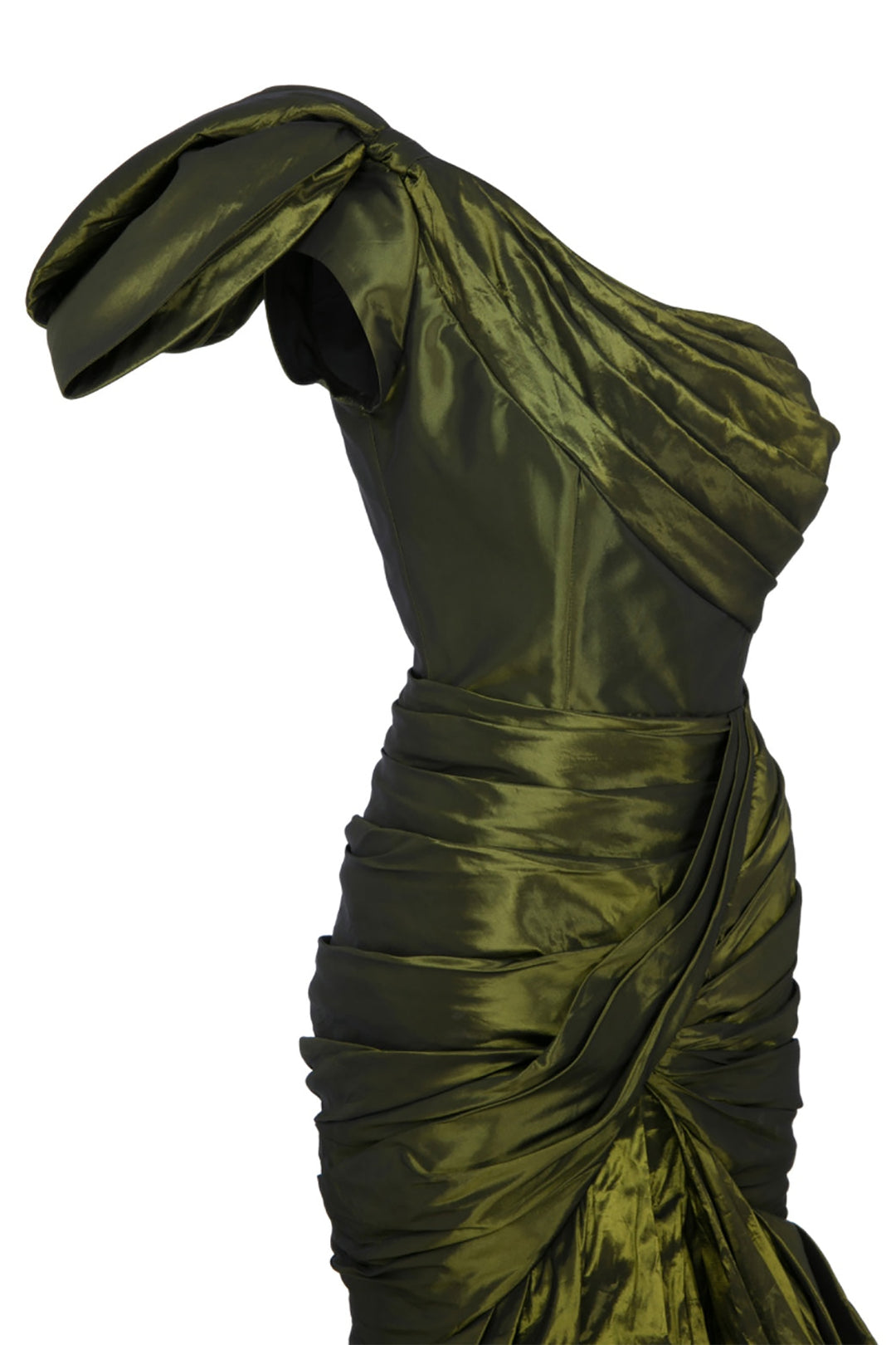 Mermaid Tafta Dress with Shoulder Embellishments