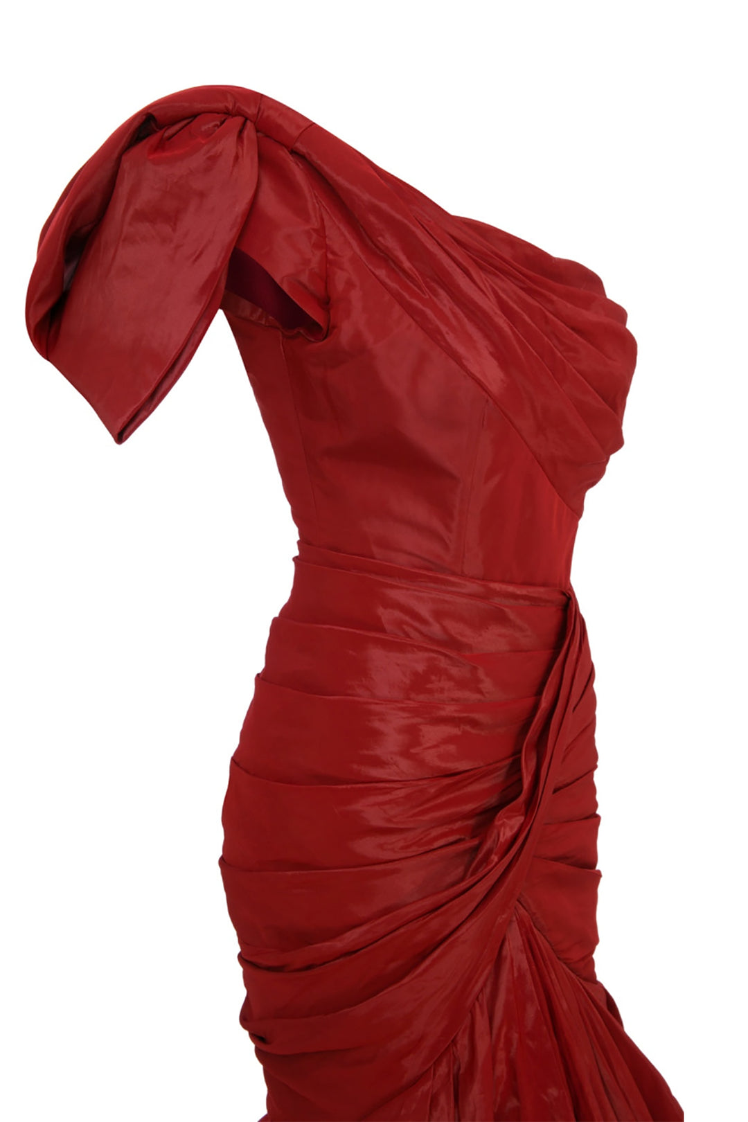 Mermaid Tafta Dress with Shoulder Embellishments