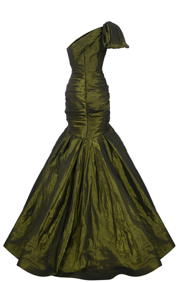 Mermaid Tafta Dress with Shoulder Embellishments