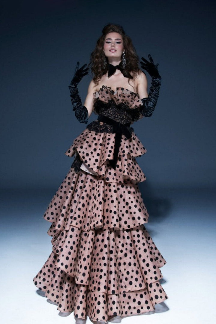 Strapless Dress with Embroidery