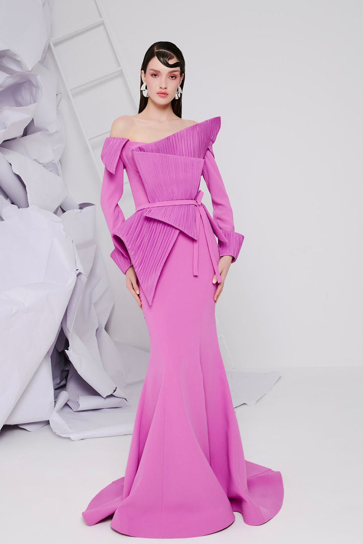 Crepe Dress with Draped Details