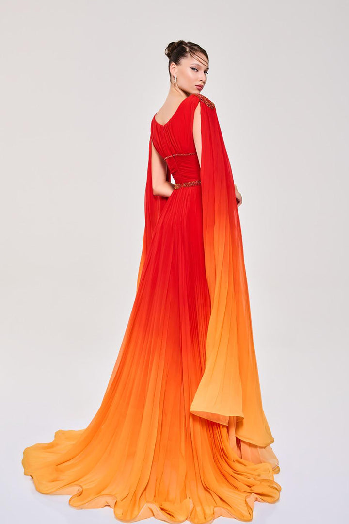 V-Neckline Dress with Corseted Silhouette