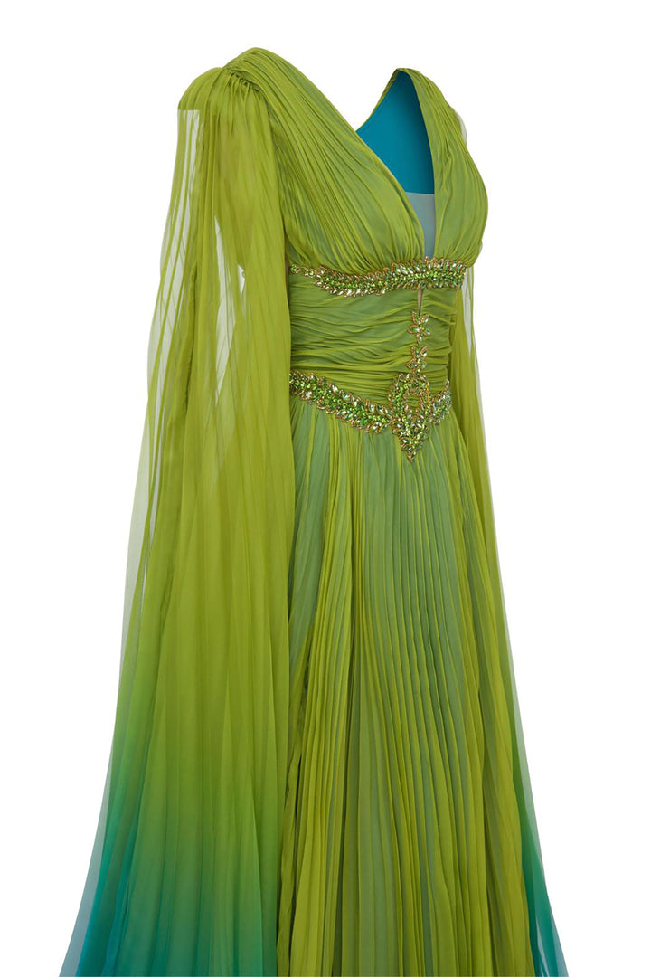 V-Neckline Dress with Corseted Silhouette