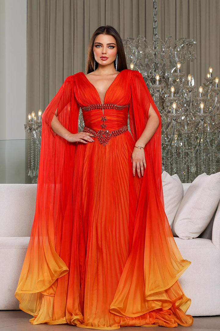 V-Neckline Dress with Corseted Silhouette