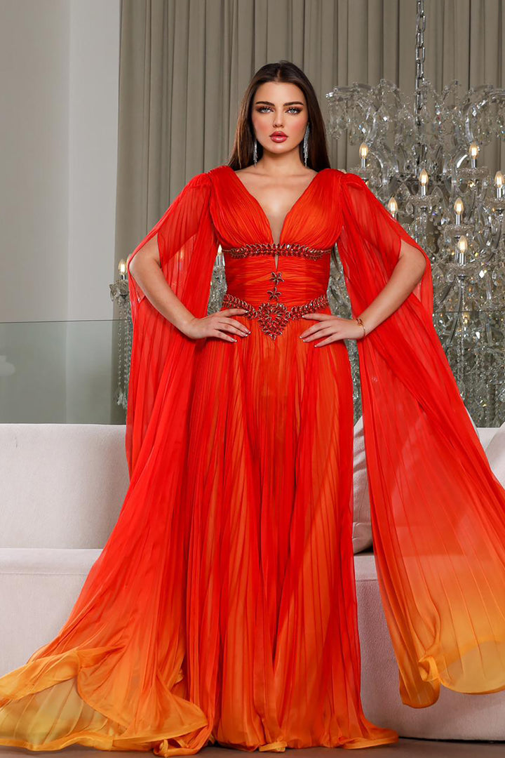 V-Neckline Dress with Corseted Silhouette