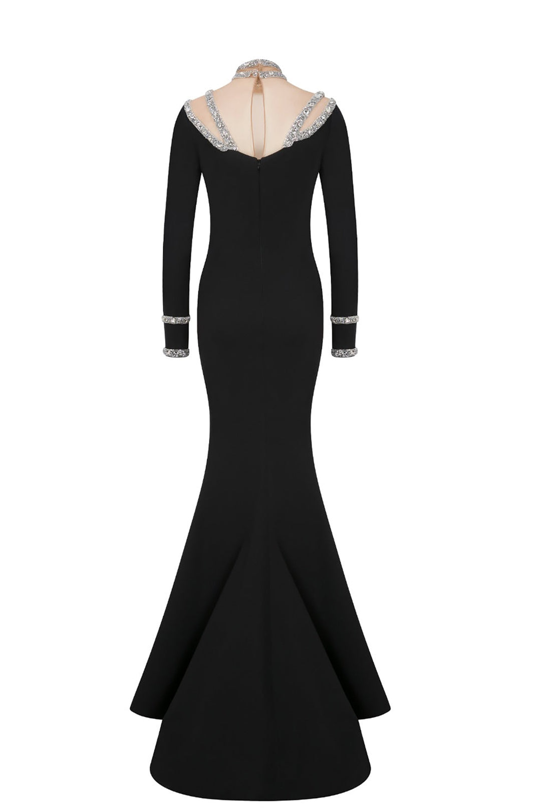 Asymmetrical Crepe Dress with Tassels