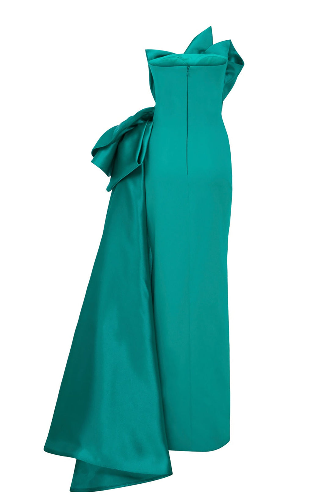 Crepe Brocard Dress with Draped Bust