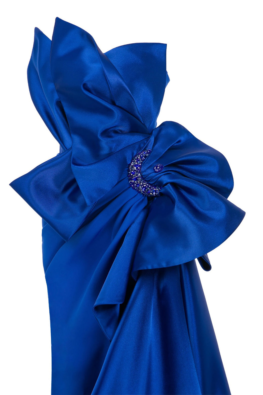 Crepe Brocard Dress with Draped Bust