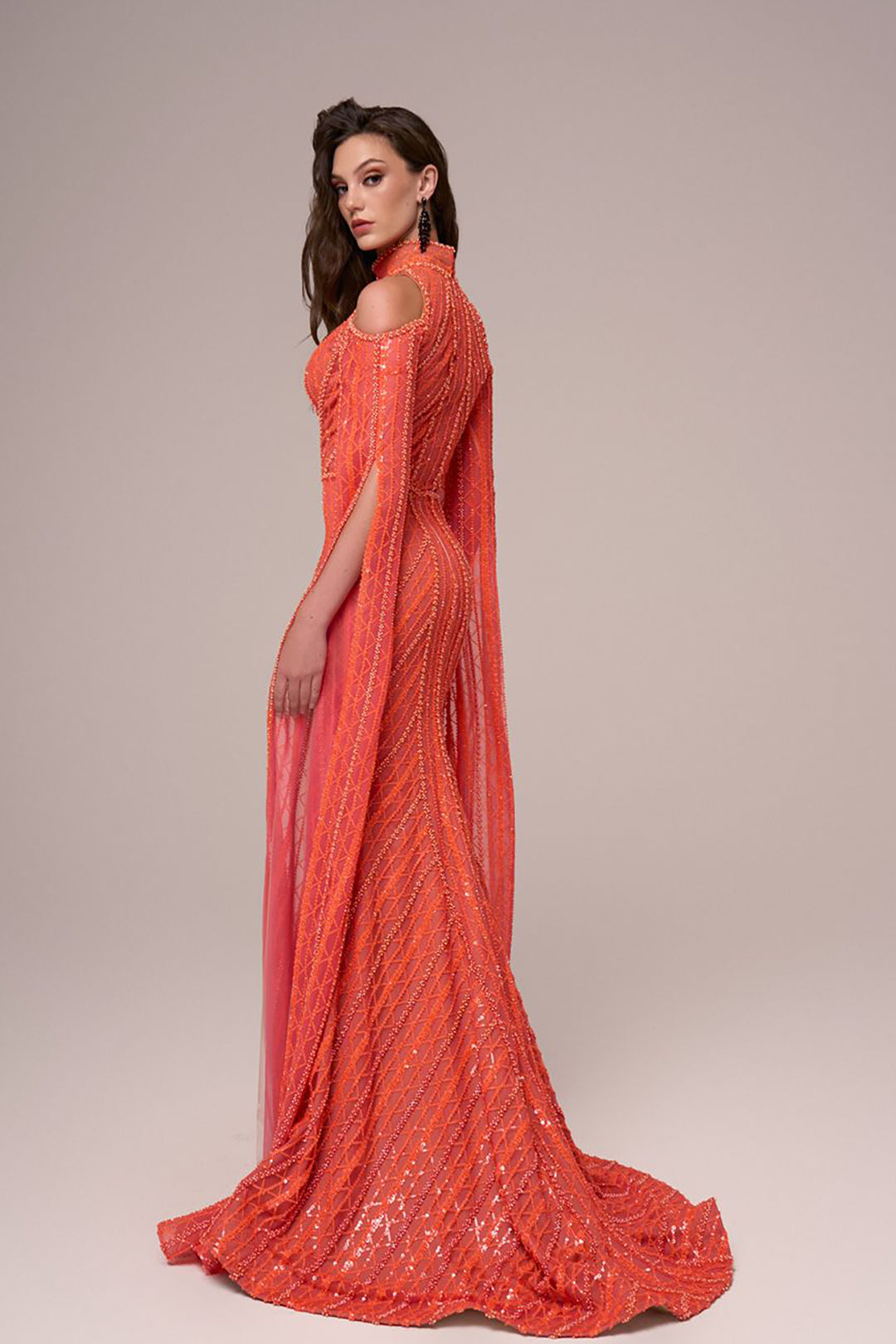 Mermaid Dress with Off-The-Shoulder Cutouts