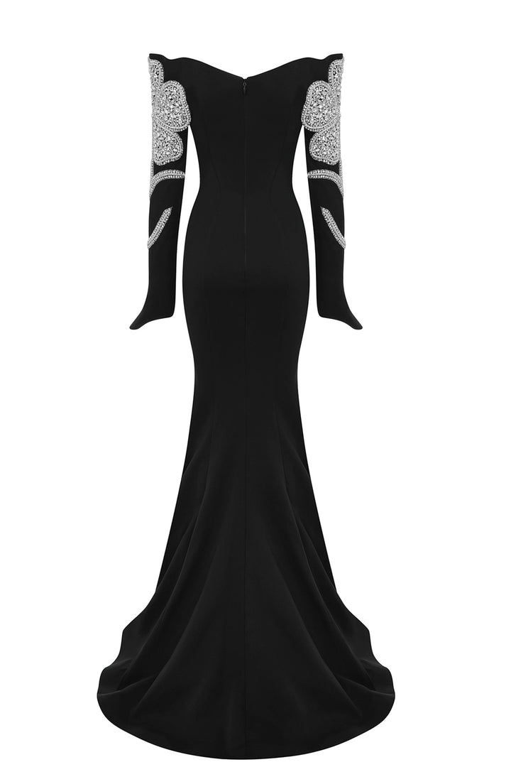 Tassel-Embellished Crepe Dress