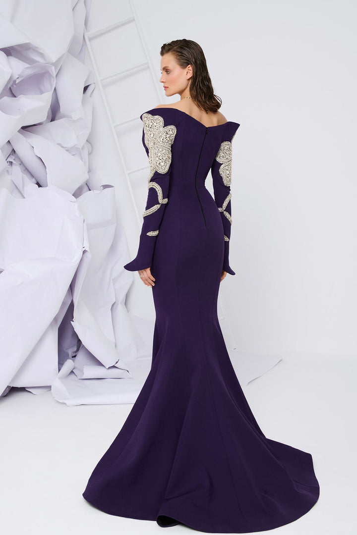 Tassel-Embellished Crepe Dress