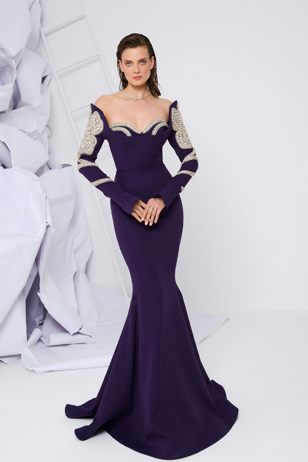 tassel purple dress DOLLY Luxury Purple Halter Neck Backless Tassel Sexy Long Party Dress-Babe L / Purple