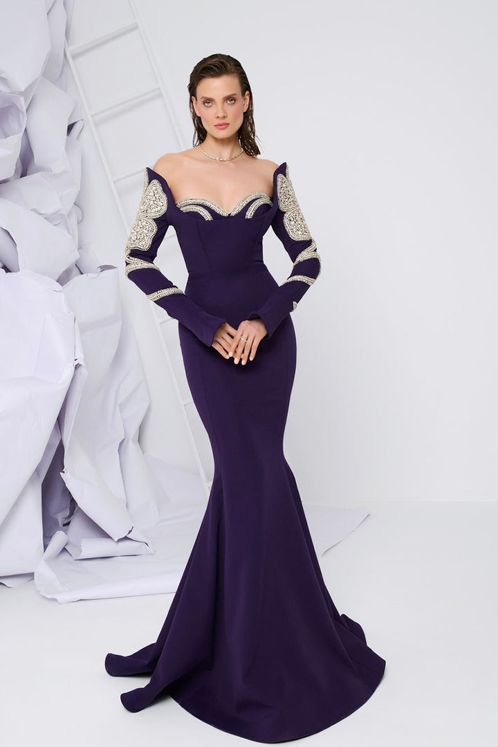 Tassel-Embellished Crepe Dress