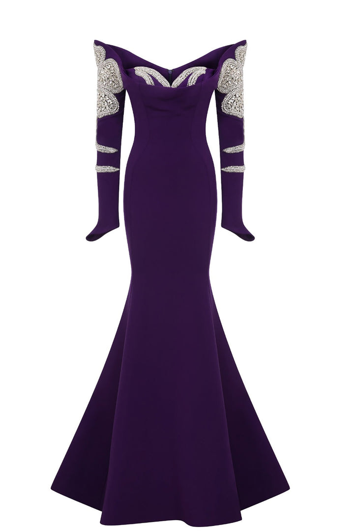 Tassel-Embellished Crepe Dress