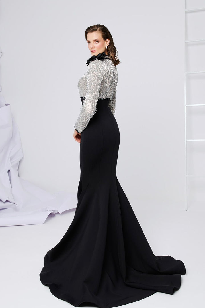 Beaded Tulle Mermaid Dress