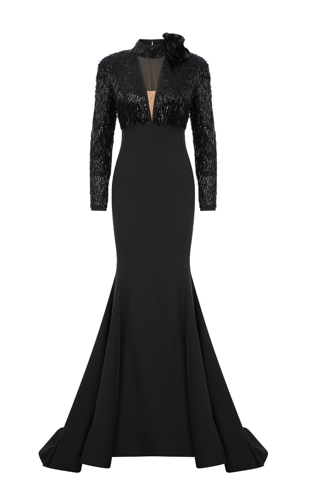 Beaded Tulle Mermaid Dress