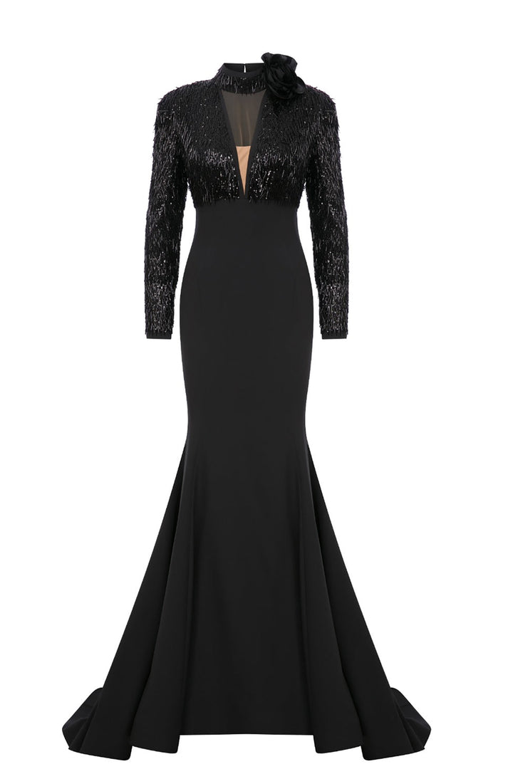 Beaded Tulle Mermaid Dress