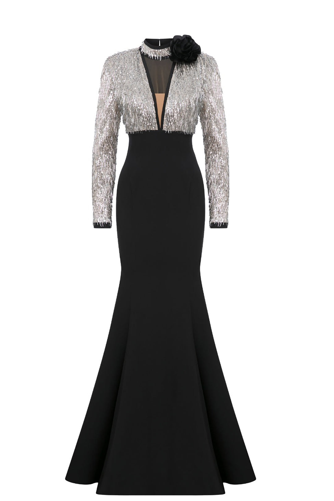 Beaded Tulle Mermaid Dress