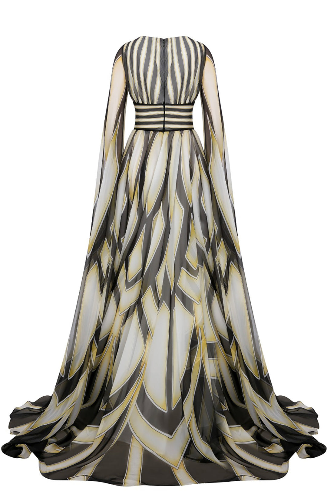 Wrapped Cape-Front A-line Dress