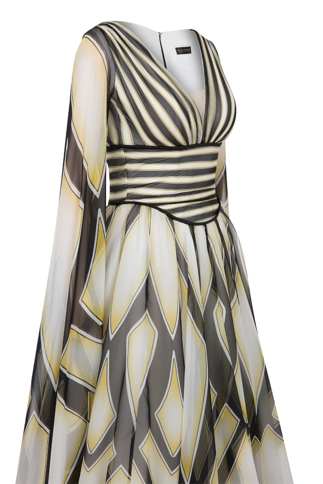 Wrapped Cape-Front A-line Dress