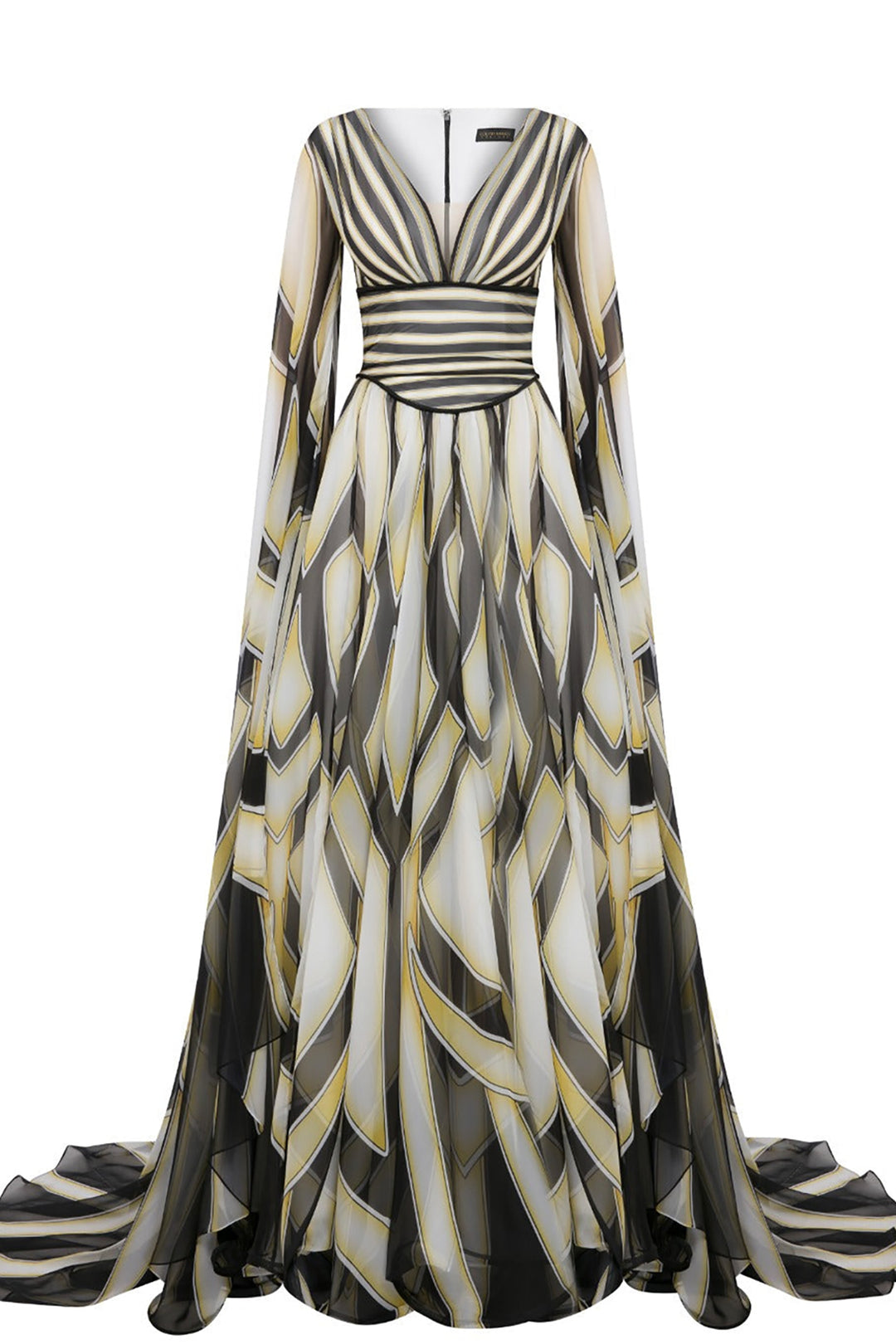 Wrapped Cape-Front A-line Dress